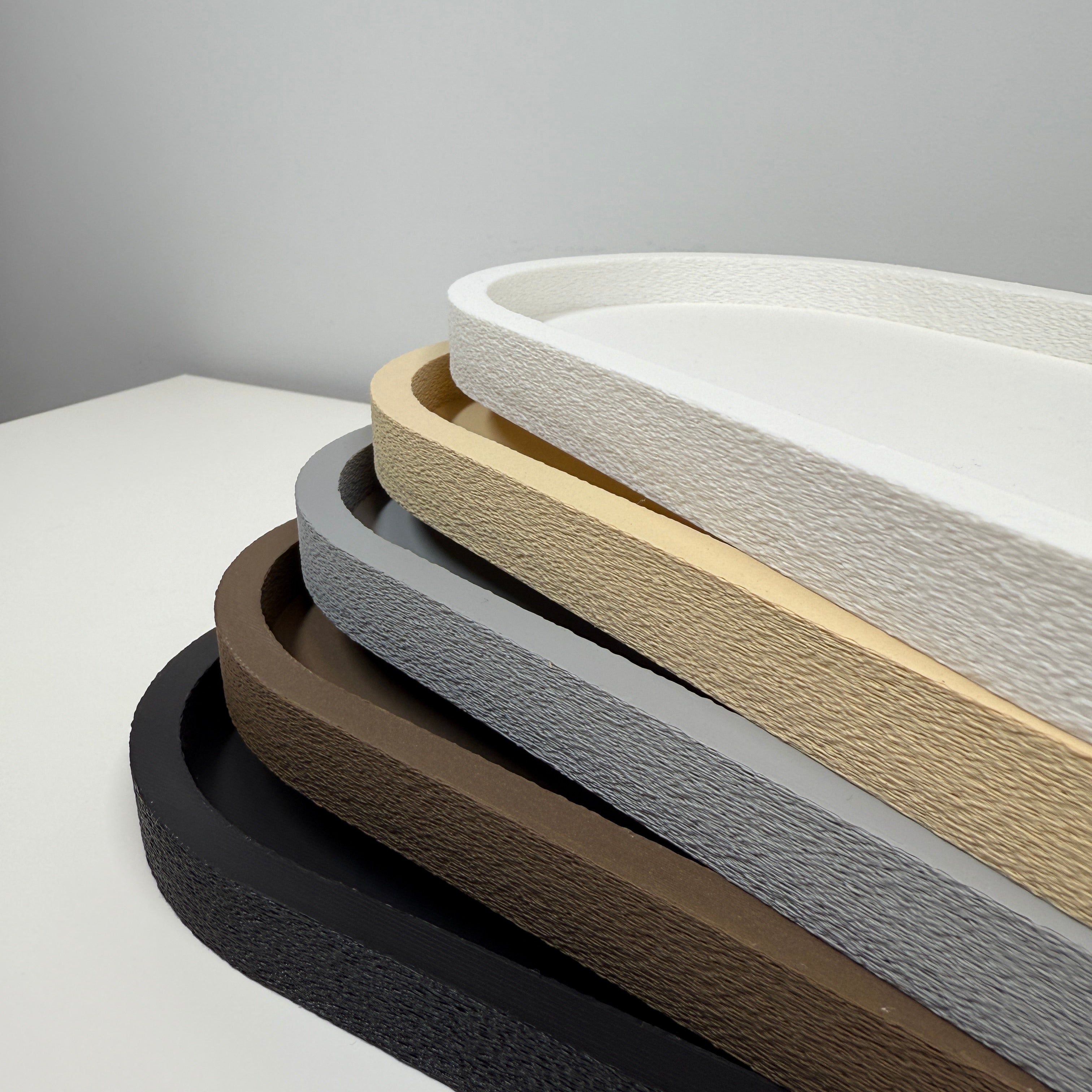 Dekoratyvinis ovalus padėkliukas žvakėms ir kvepalams, minimalistinis dizainas