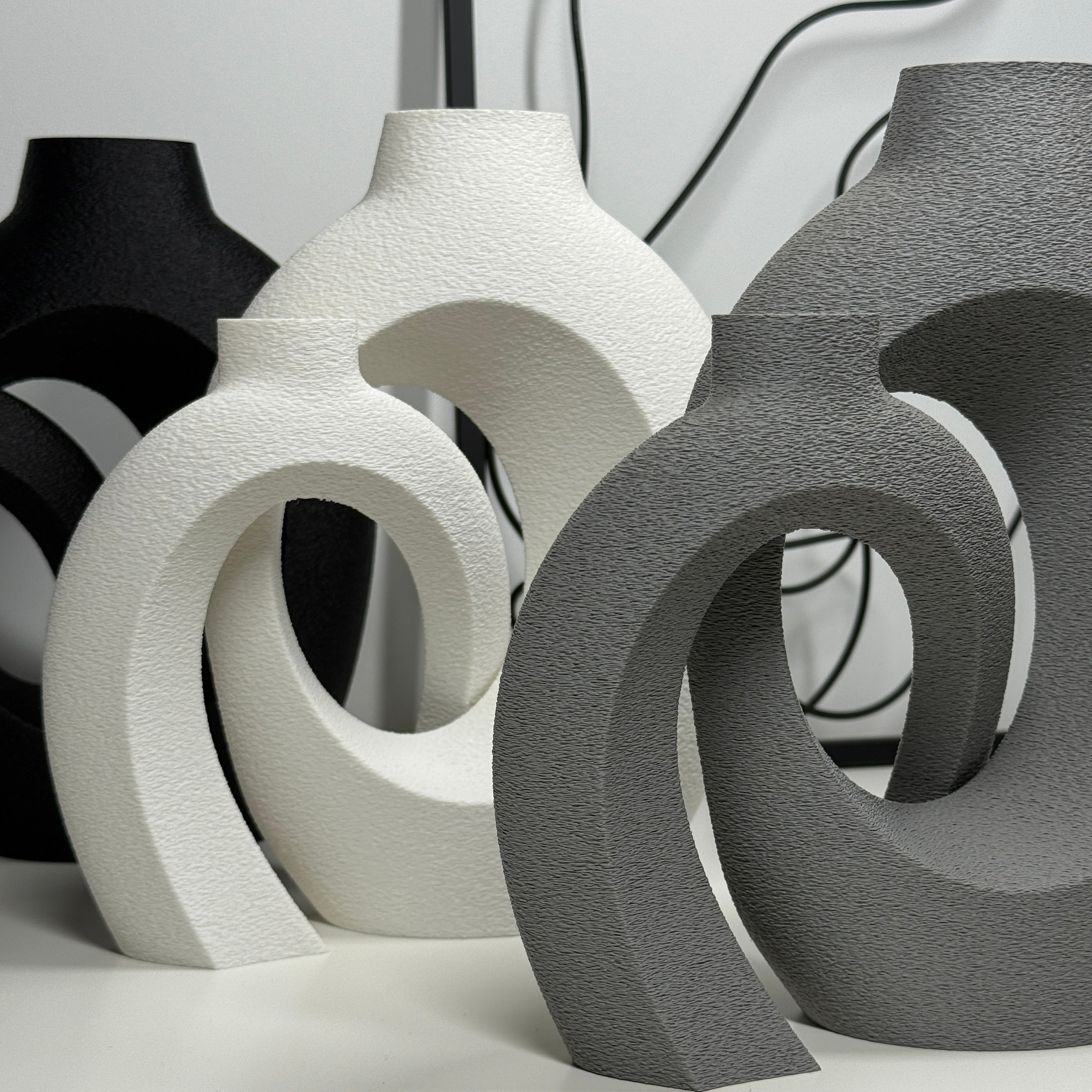 RUNA skulptūrinė 3D spausdinta interjero vaza